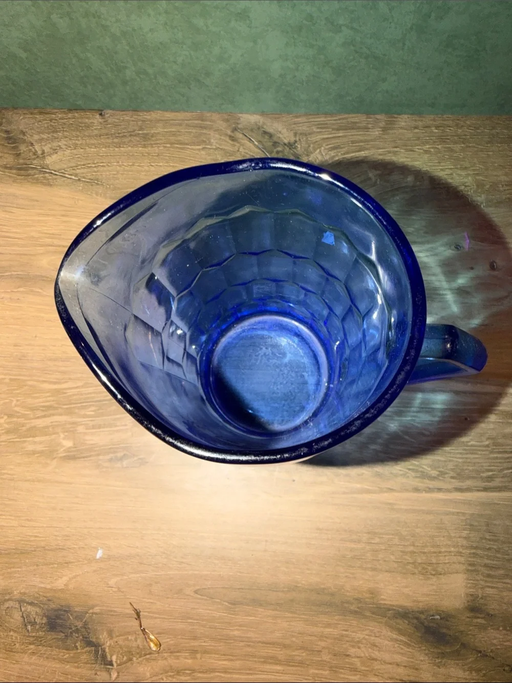Blue Shirley Temple Glass Pitcher
